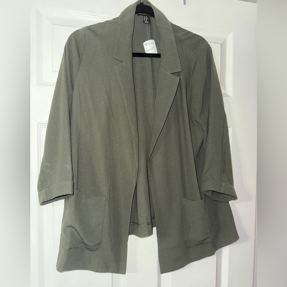 Plus Size Olive Green Blazer